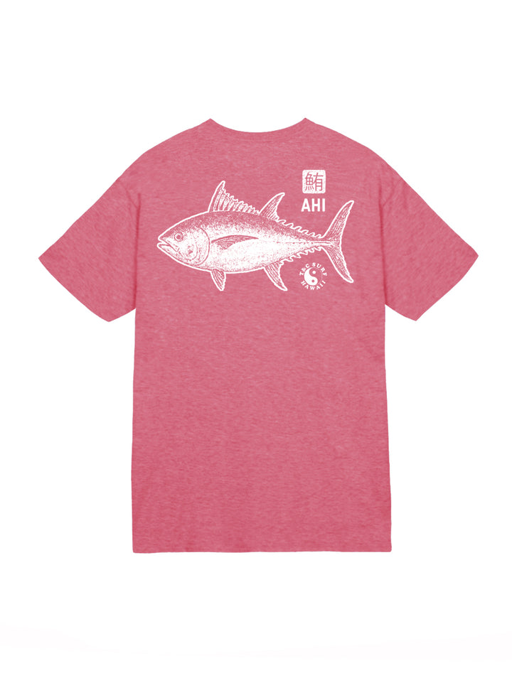 T&C Surf Designs Ahi Slab Jersey Tee, Heather Cardinal / S