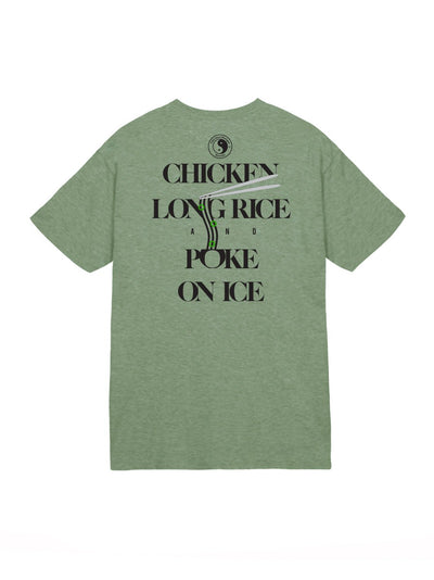 T&C Surf Designs T&C Surf Chicken Long Rice Jersey Tee, Heather Military / S