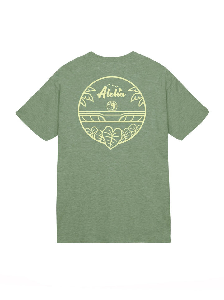 T&C Surf Designs Kalo Wave Jersey Tee, Heather Military / S