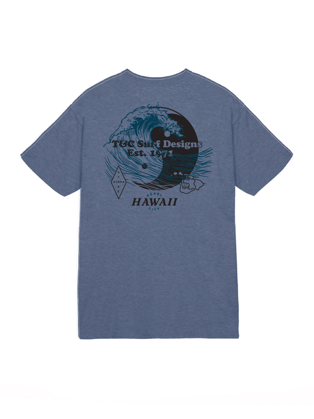 T&C Surf Designs Logo Set Jersey Tee, Heather Navy / S