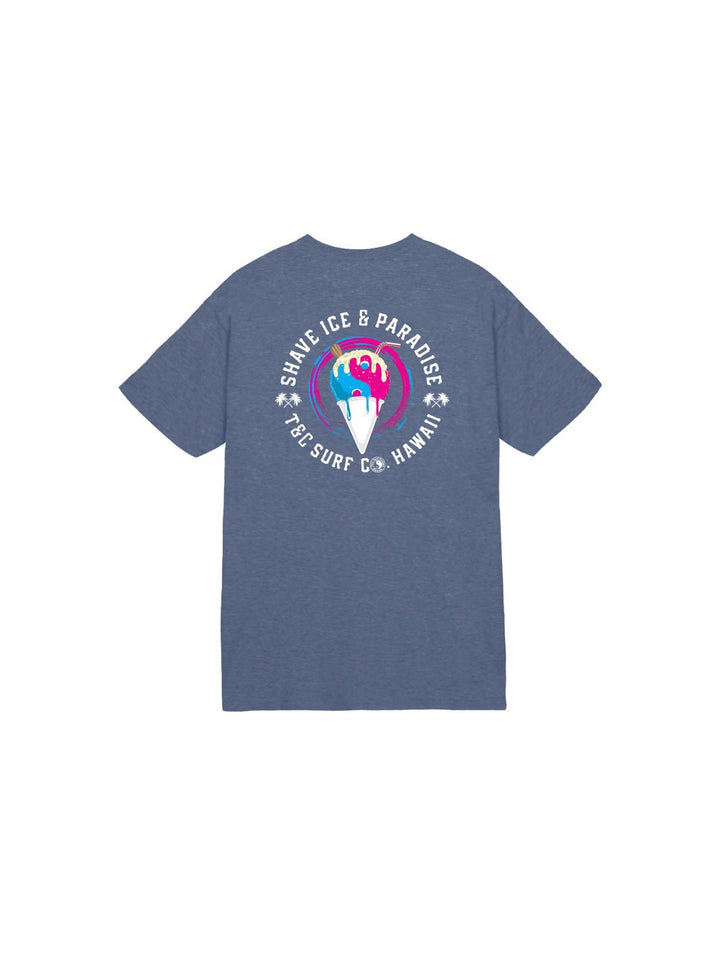T&C Surf Designs Kids Shave Ice and Paradise Tee, Heather Navy / XS
