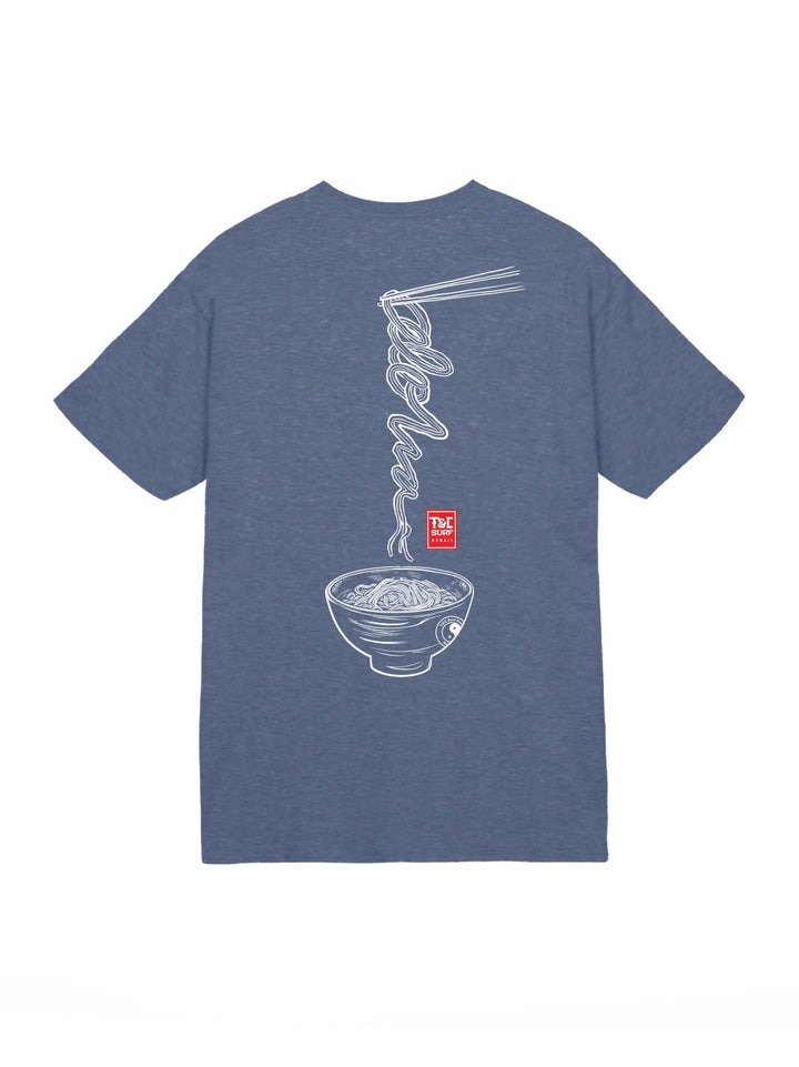 T&C Surf Designs Aloha Saimin Jersey Tee, Heather Navy / S