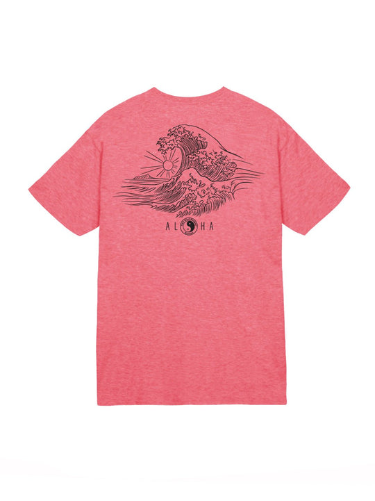 T&C Surf Designs T&C Surf Simple Hokusai Jersey Tee, Red Heather / S