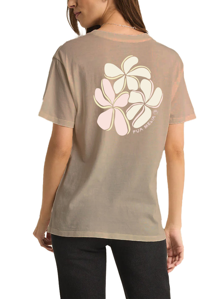 T&C Surf Designs Plumeria Oval Boyfriend Tee, Ice Coffee / XS