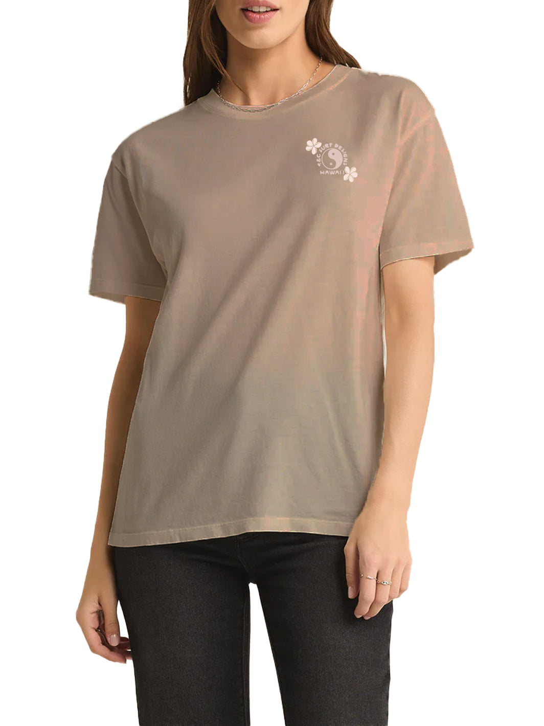 T&C Surf Designs Plumeria Oval Boyfriend Tee,