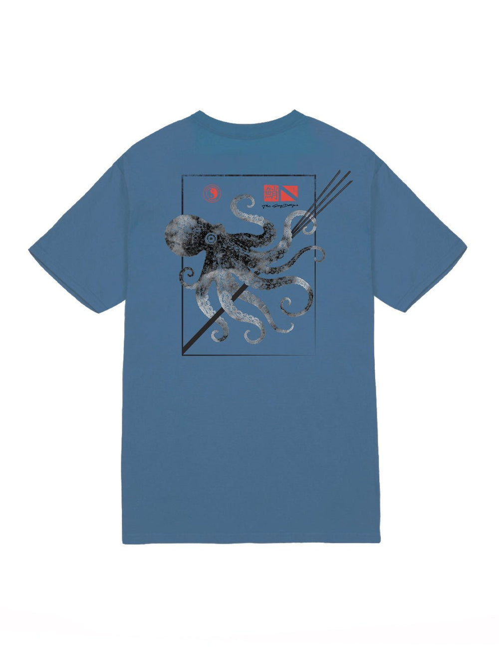 T&C Surf Designs Tako Print Jersey Tee, Indigo Blue / S