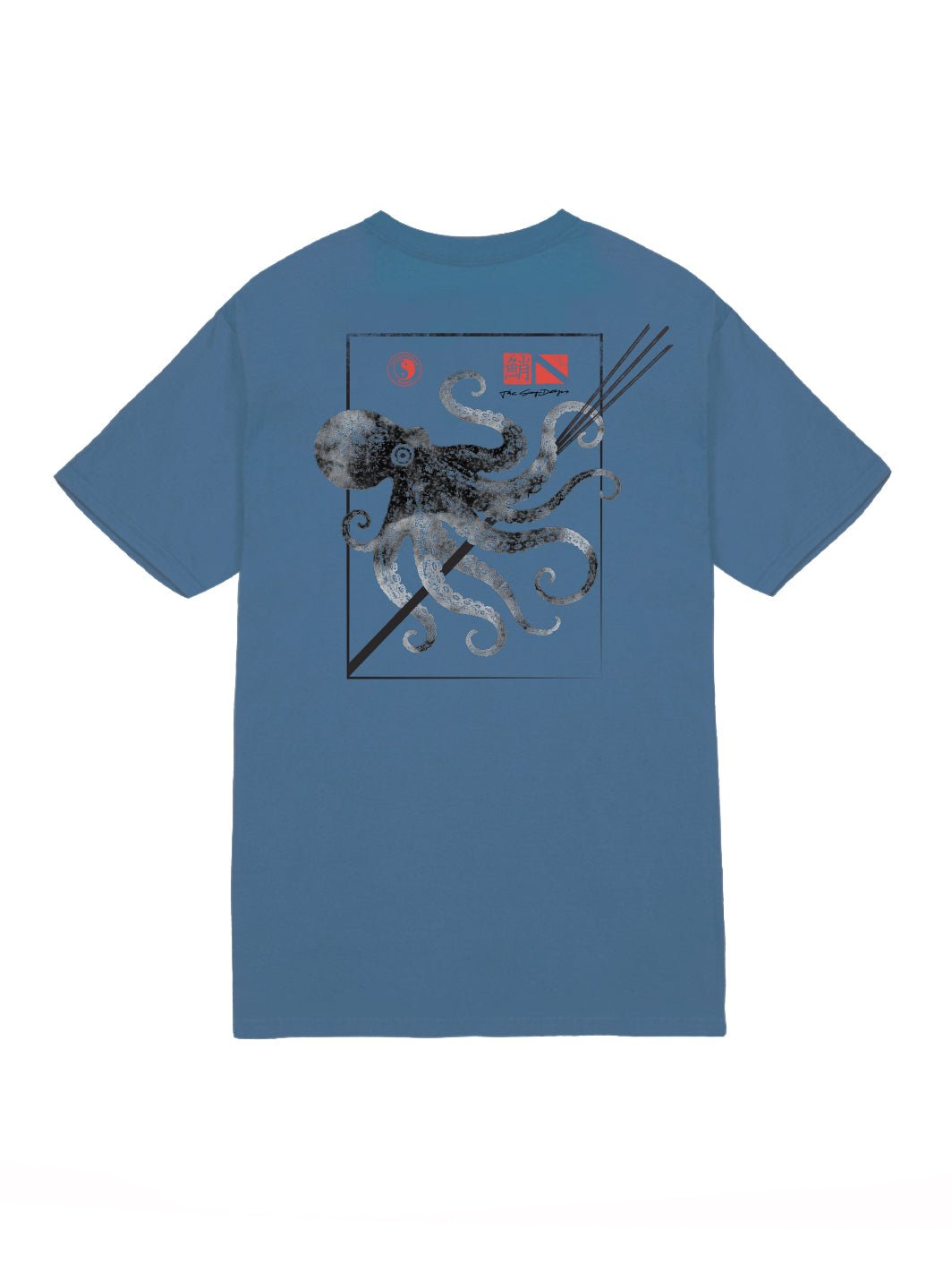 T&C Surf Designs Tako Print Jersey Tee, Indigo Blue / S
