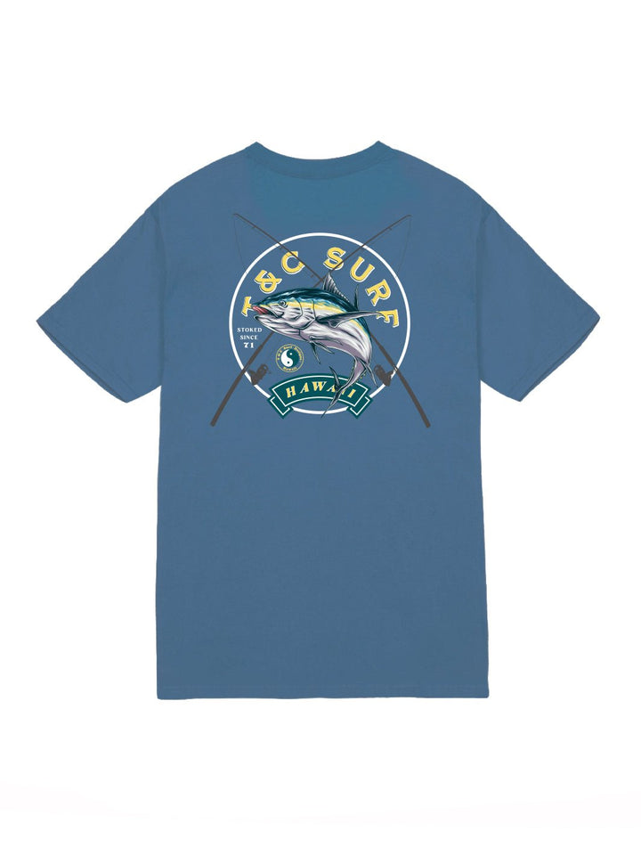 T&C Surf Designs Catch Of The Day Jersey Tee, Indigo Blue / S