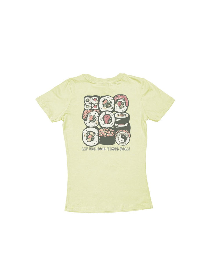 T&C Surf Designs Girls Roll Sweetheart Tee, Light Chartreuse / XS