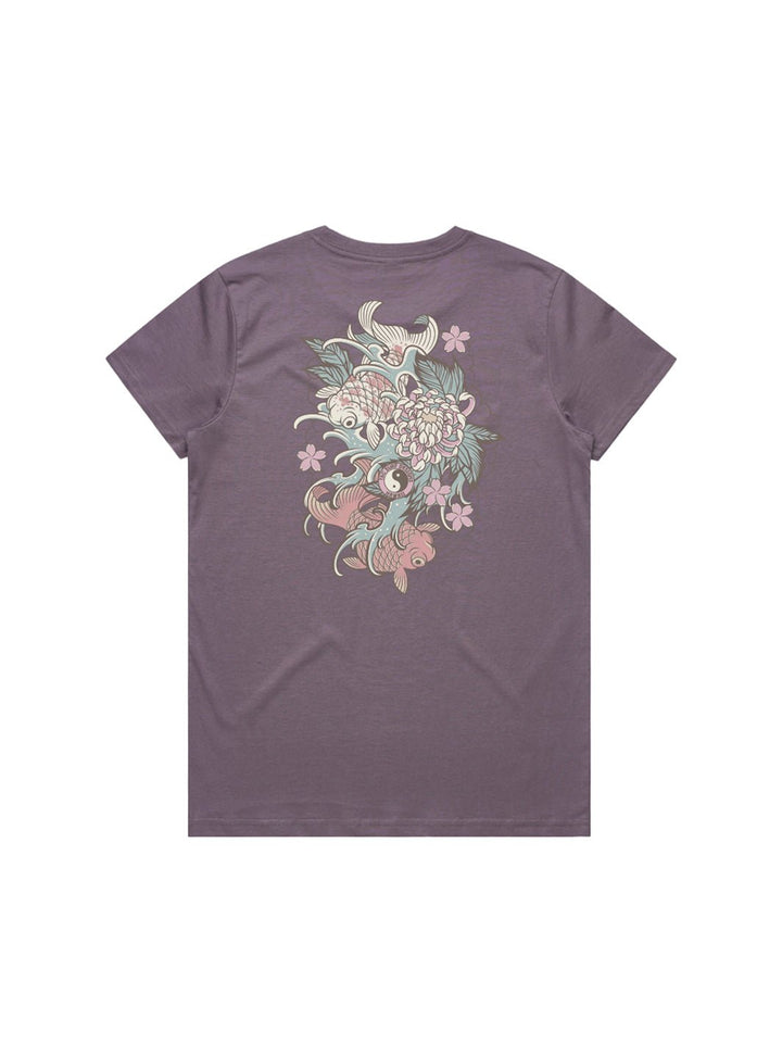 T&C Surf Designs Keiki Koi Maple Tee, Mauve / S