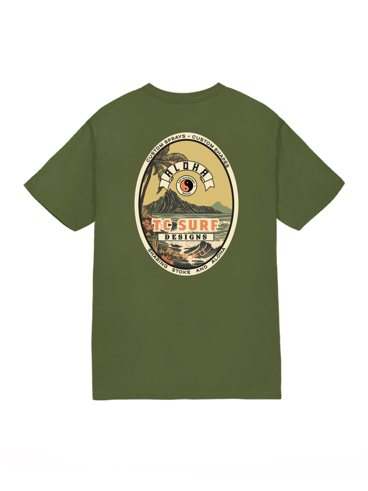 T&C Surf Designs Eastside Brew Jersey Tee, Military / S