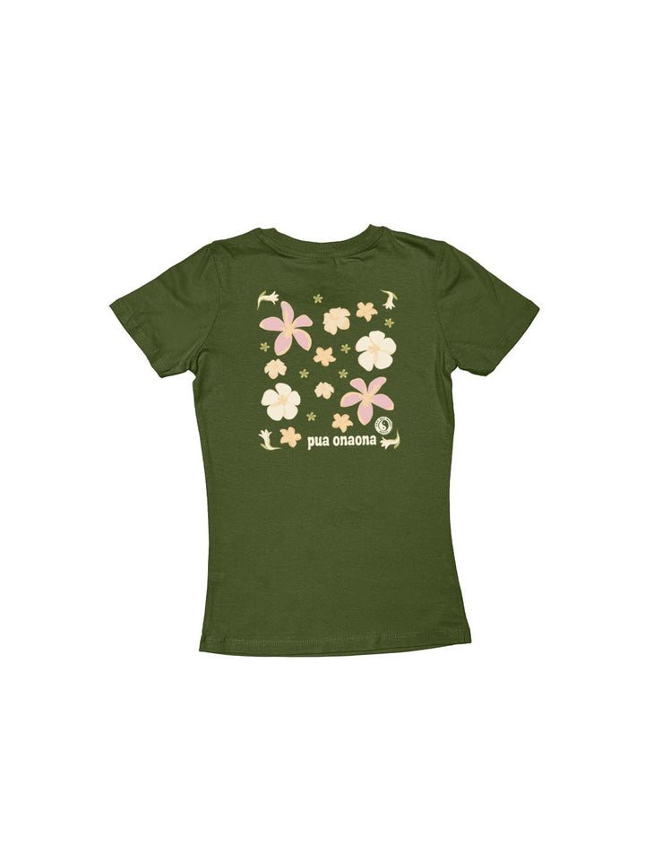 T&C Surf Designs Girls Pua Onaona Sweetheart Tee, Military Green / XS