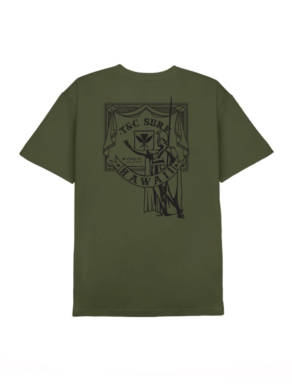 T&C Surf Designs Kam Stamp 2 Tee, Military Green / S