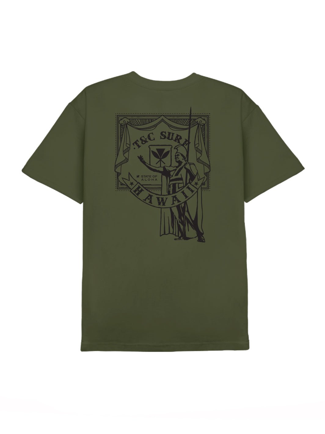 T&C Surf Designs Kam Stamp 2 Tee, Military Green / S