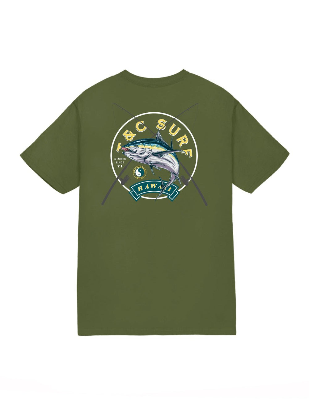 T&C Surf Designs Catch Of The Day Jersey Tee, Military Green / S