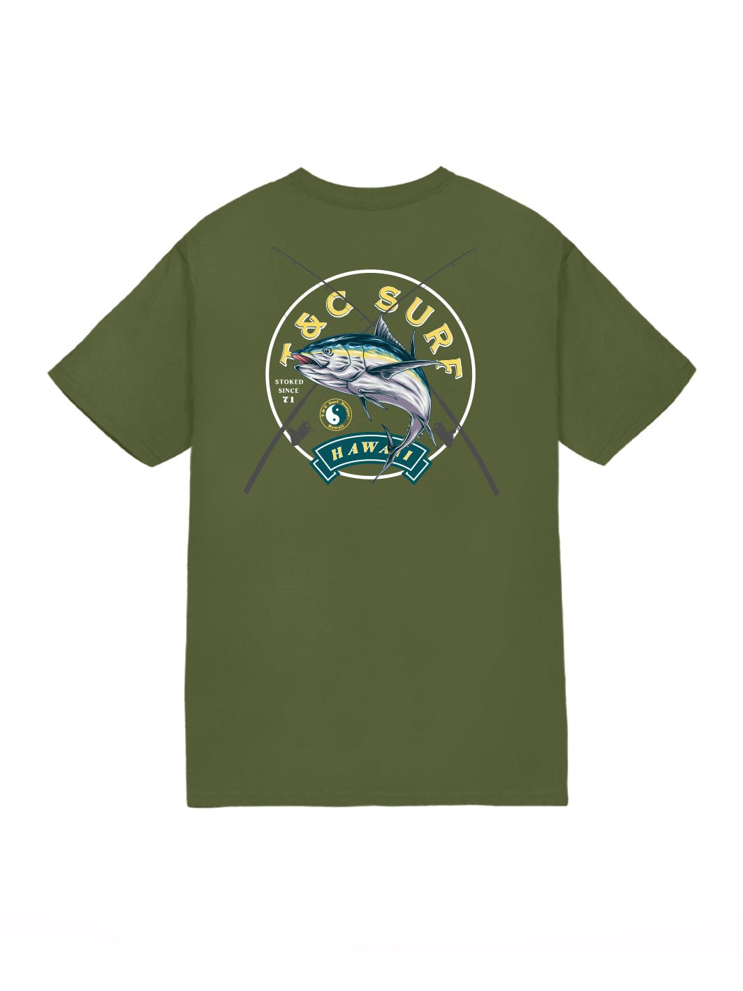 T&C Surf Designs Catch Of The Day Jersey Tee, Military Green / S