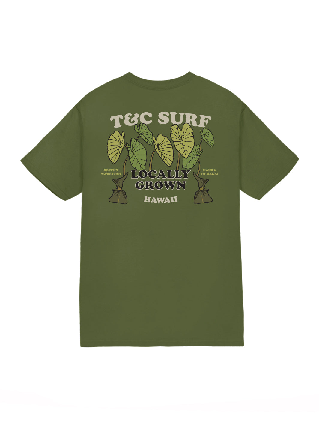 T&C Surf Designs Eat Greens Jersey Tee, Military / S