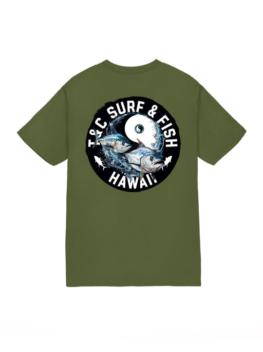 T&C Surf Designs T&C Surf Twin Fin Jersey Tee, Military Green / S