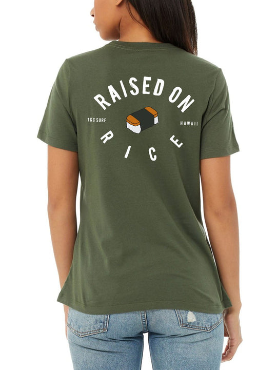 T&C Surf Designs T&C Surf Raised on Musubi Relax Tee, Military Green / S