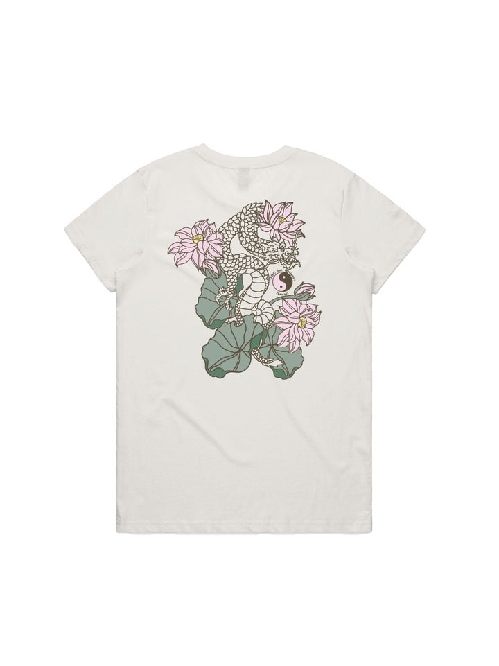 T&C Surf Designs Lotus Dragon Maple Tee, Natural / S