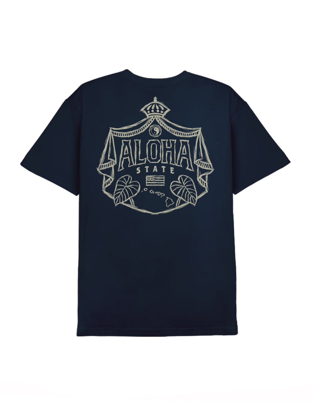T&C Surf Designs Sketch Aloha Kalo Shield Tee, Navy / S