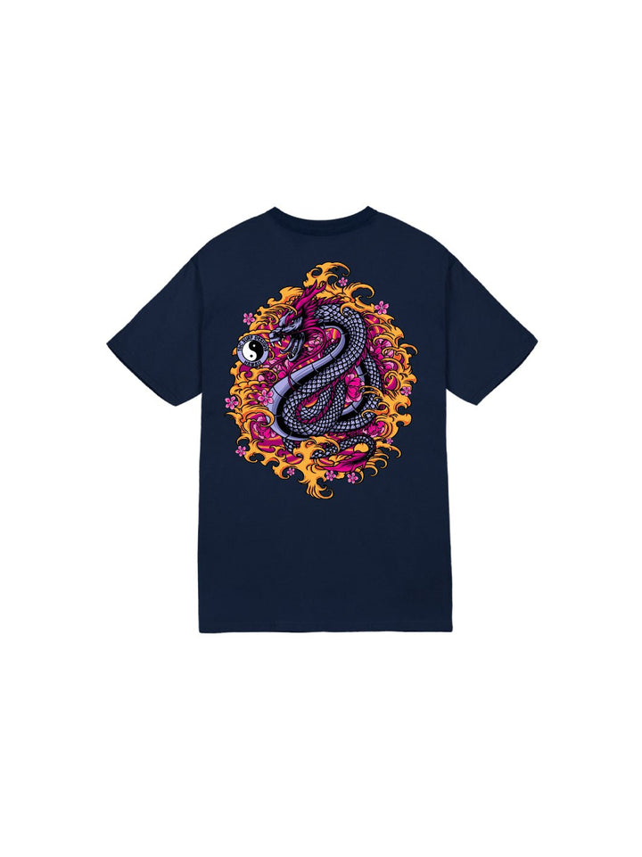 T&C Surf Designs Kids Purple Dragon Tee, Navy / XS