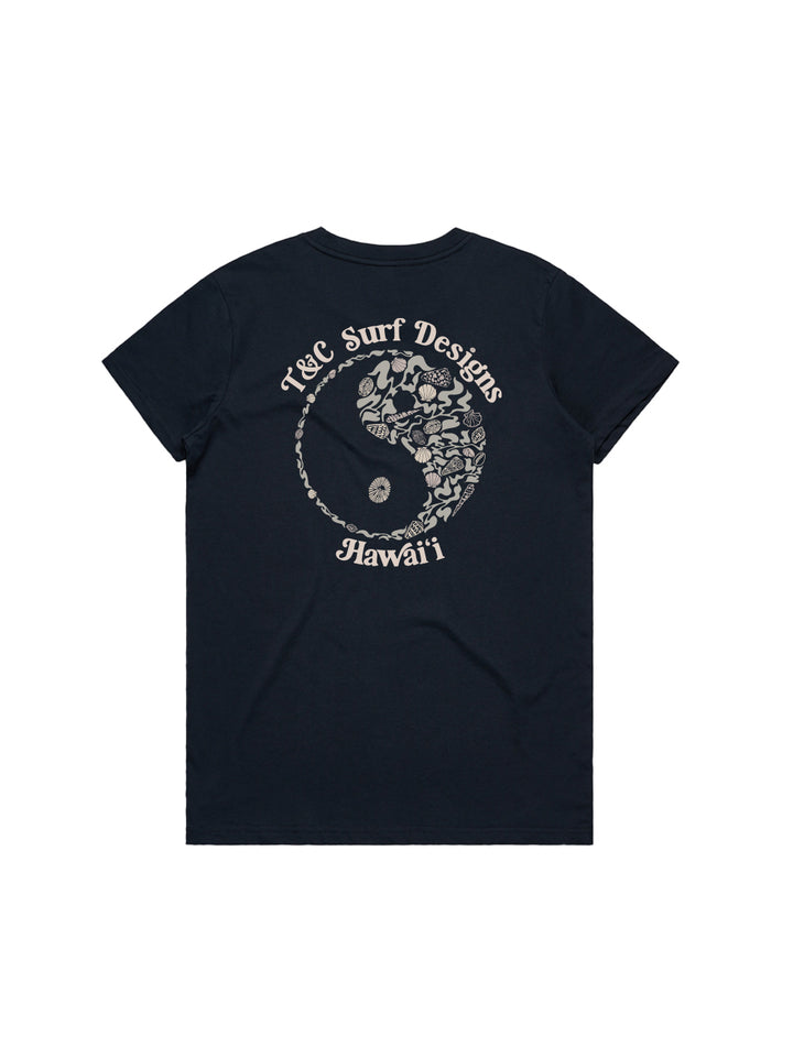 T&C Surf Designs Pupu Logo Maple Tee, Navy / S