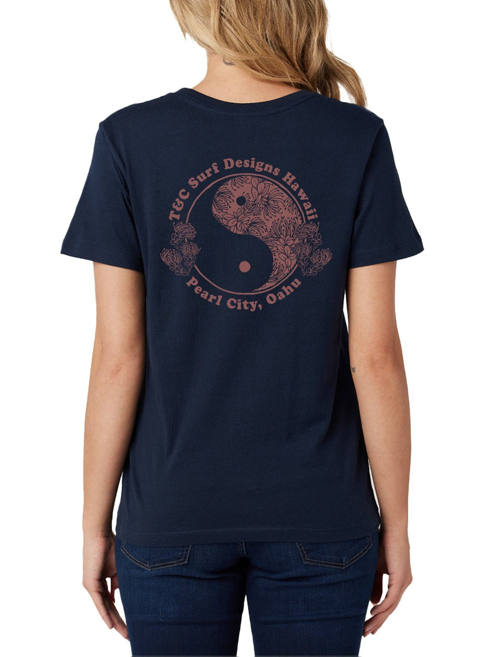T&C Surf Designs Ohia Outline Classic Tee, Navy Blazer / XS