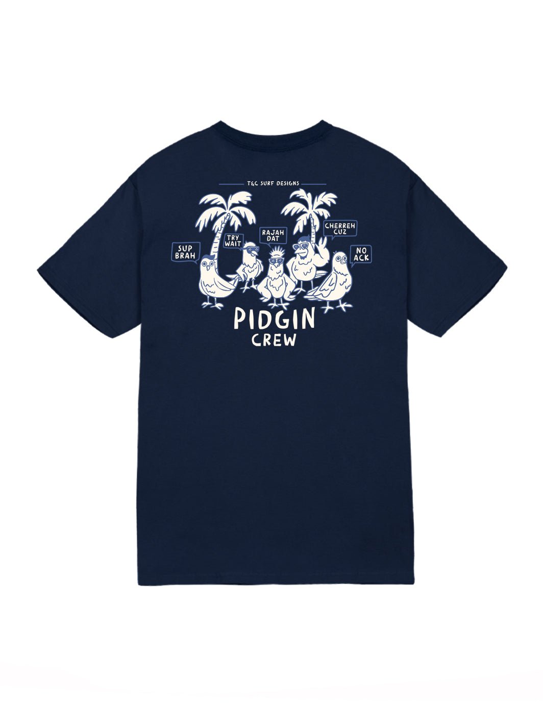 T&C Surf Designs Pidgin Crew Jersey Tee, Navy / S
