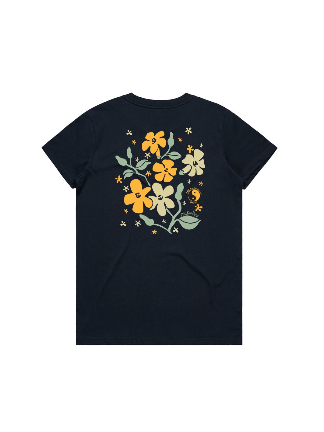 T&C Surf Designs Puakenikeni Blossom Maple Tee, Navy / XS