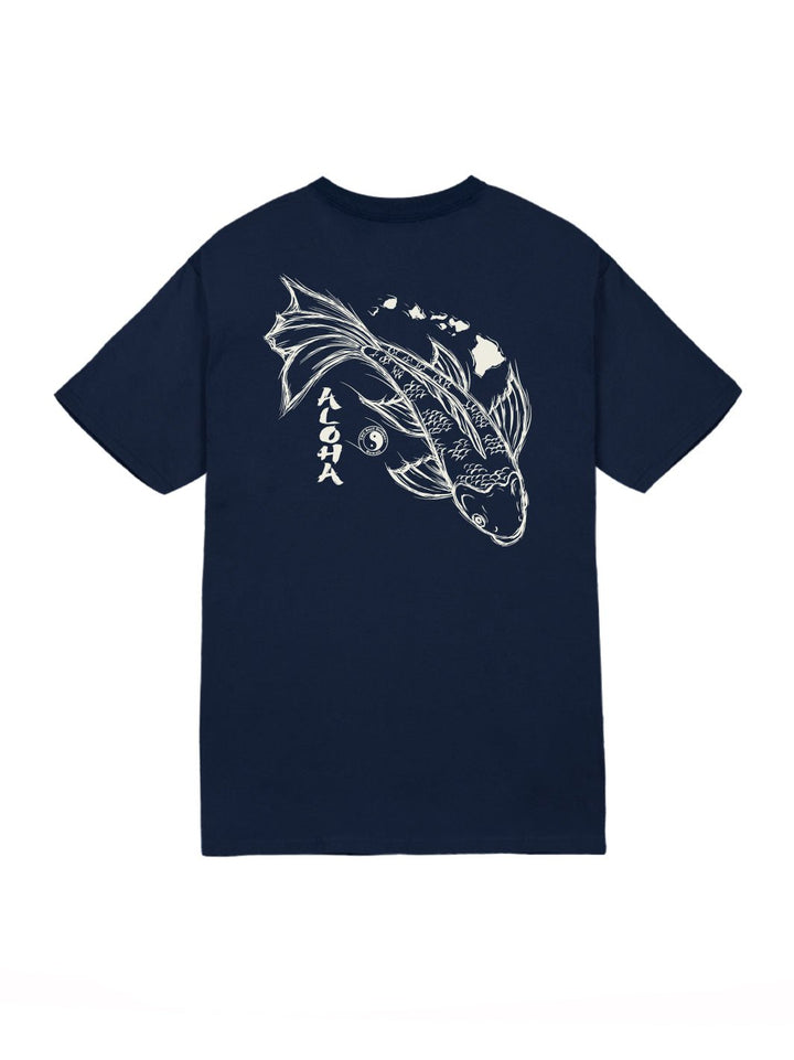 T&C Surf Designs Single Sketch Koi Jersey Tee, Navy / S
