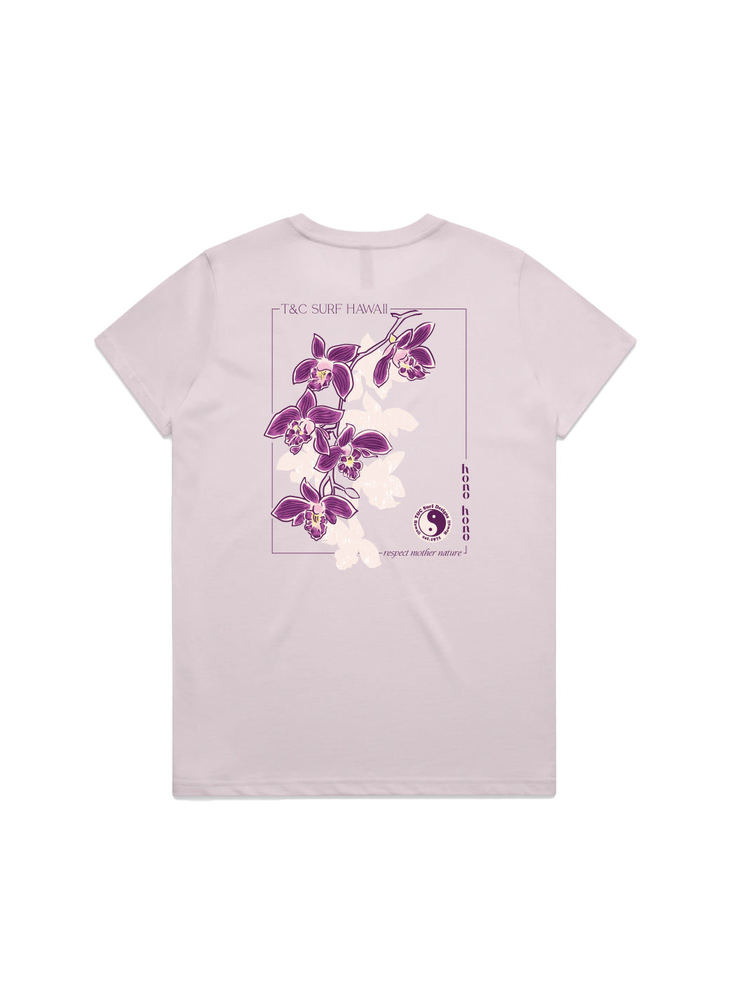 T&C Surf Designs Woodprint Honohono Maple Tee, Orchid / XS