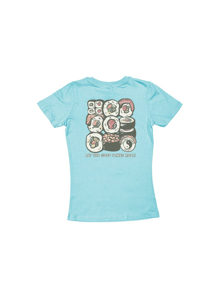 T&C Surf Designs Girls Roll Sweetheart Tee, Pacific Blue / XS