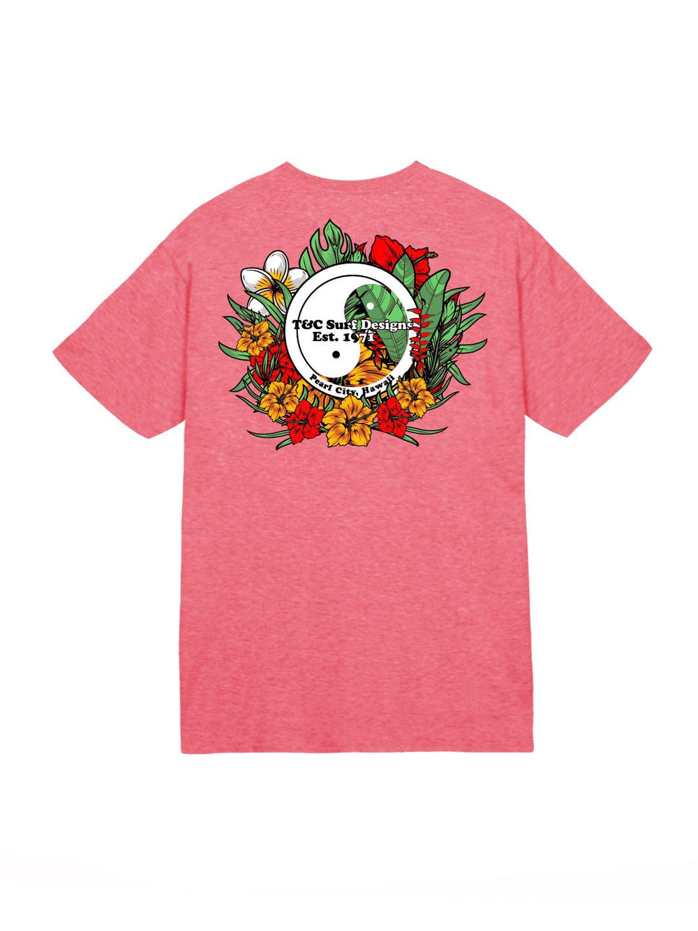 T&C Surf Designs Tropical Jersey Tee, Red Heather / S