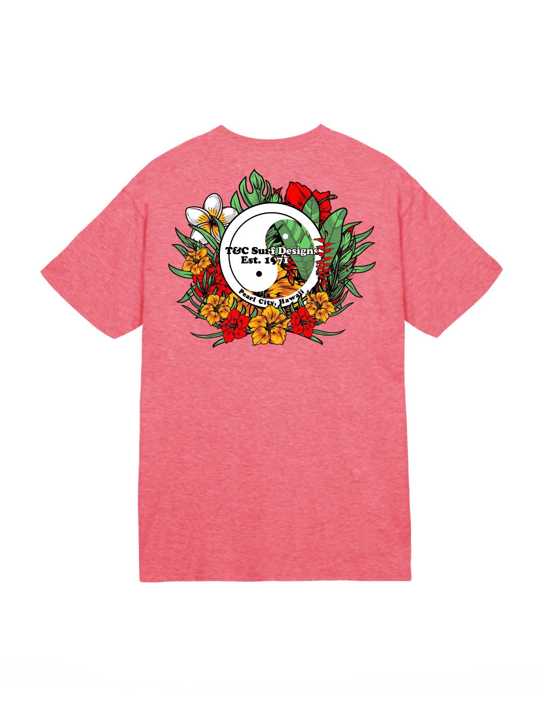 T&C Surf Designs Tropical Jersey Tee, Red Heather / S