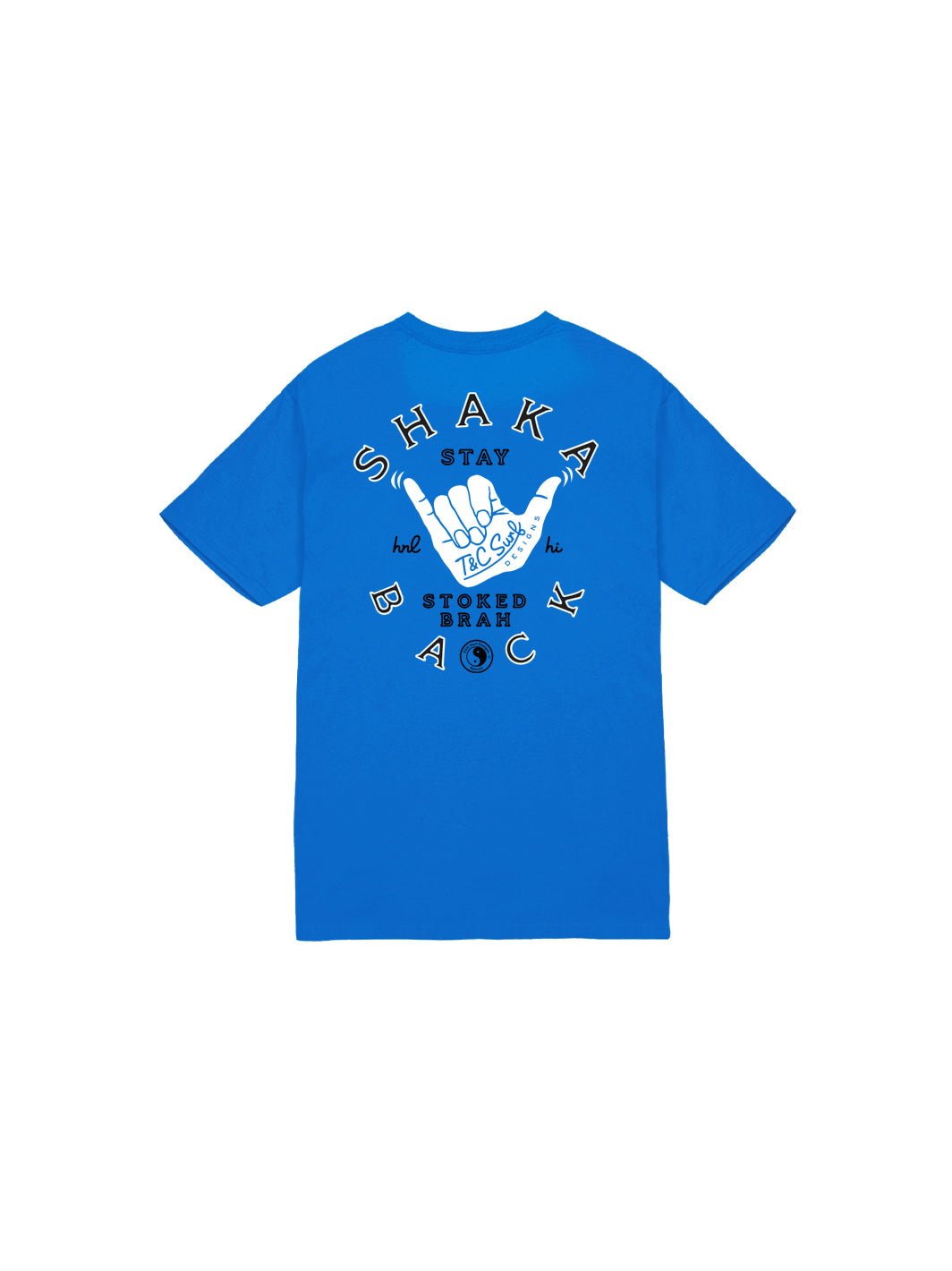 T&C Surf Designs Kids Shaka Back Tee, Royal Blue / XS