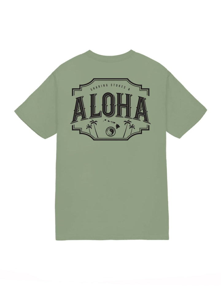 T&C Surf Designs Vintage Aloha Shield Jersey Tee, Sage / S