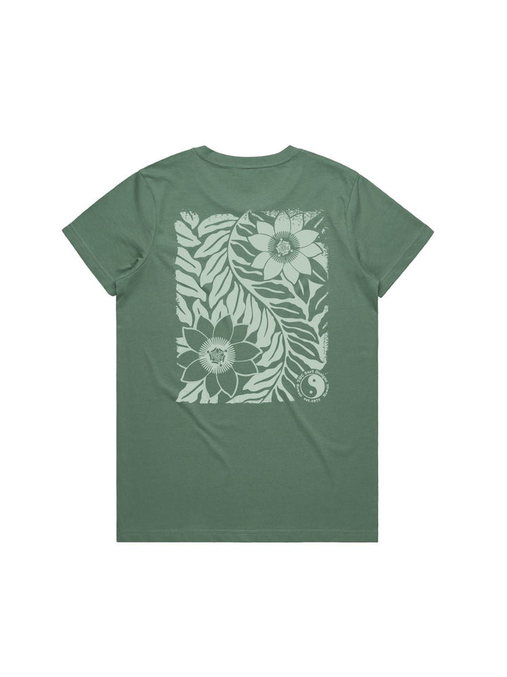 T&C Surf Designs Lilikoi Vines Maple Tee, Sage / XS