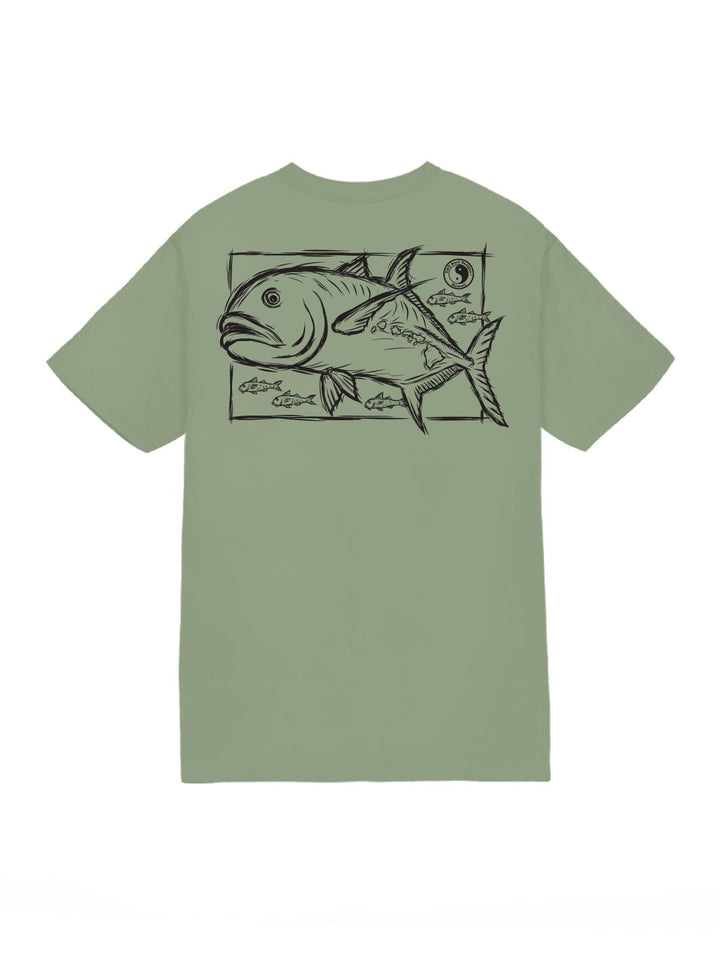 T&C Surf Designs Sketch Ulua 2 Jersey Tee, Sage / S