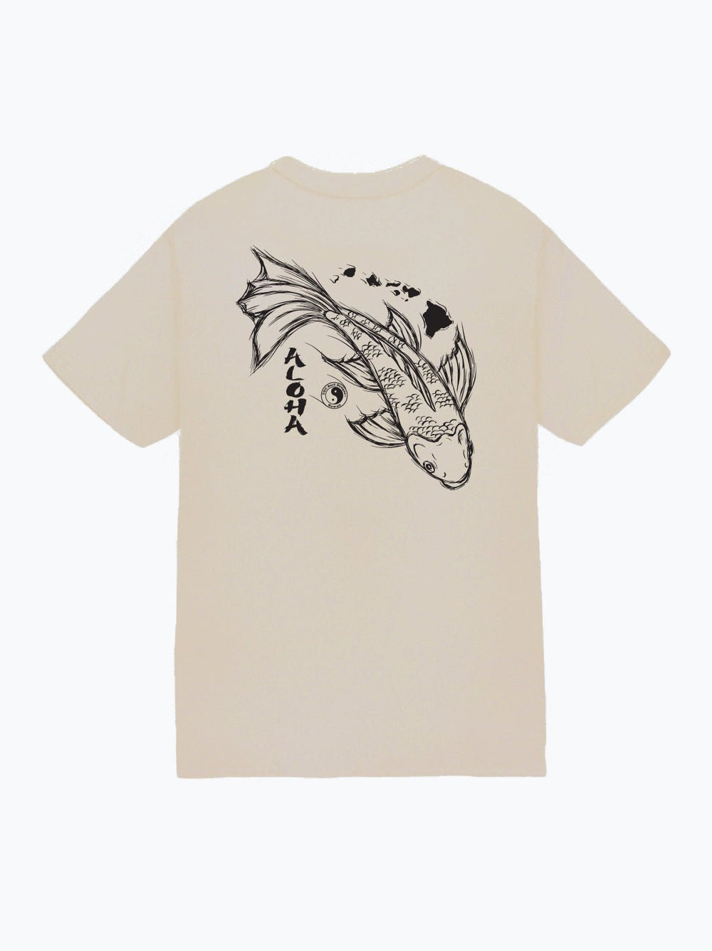 T&C Surf Designs Single Sketch Koi Jersey Tee, Sand / S