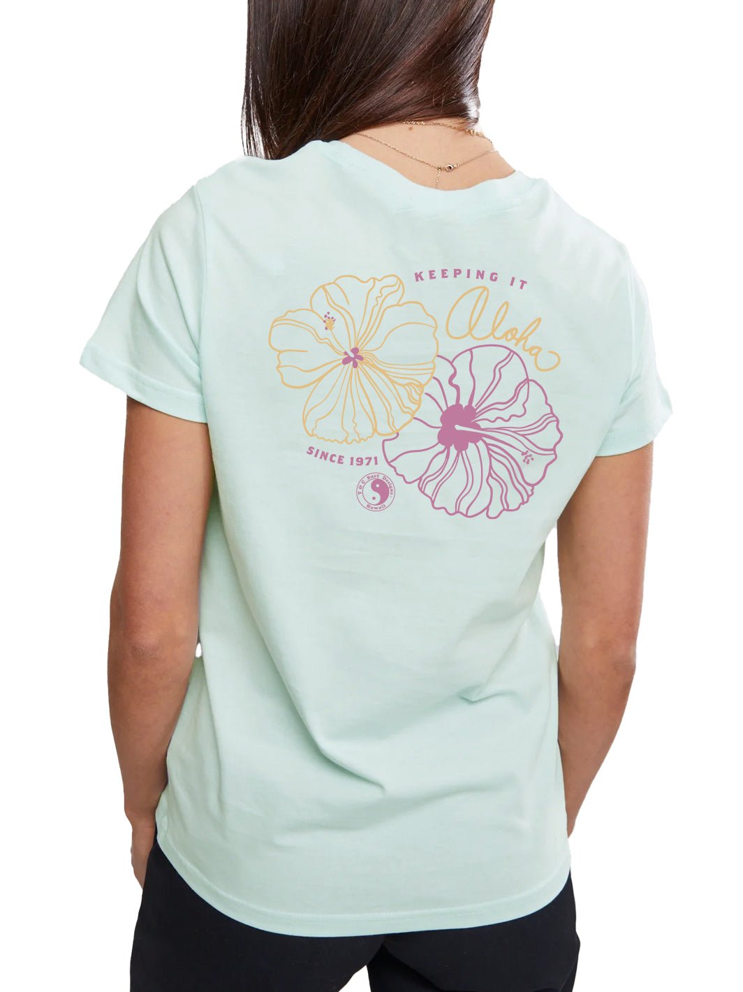 T&C Surf Designs Keeping It Aloha Maple Tee, Seafoam / XS