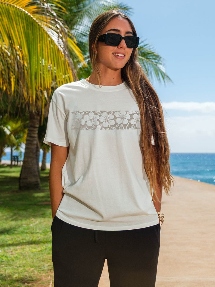 T&C Surf Designs Hibiscus Band Boyfriend Tee,