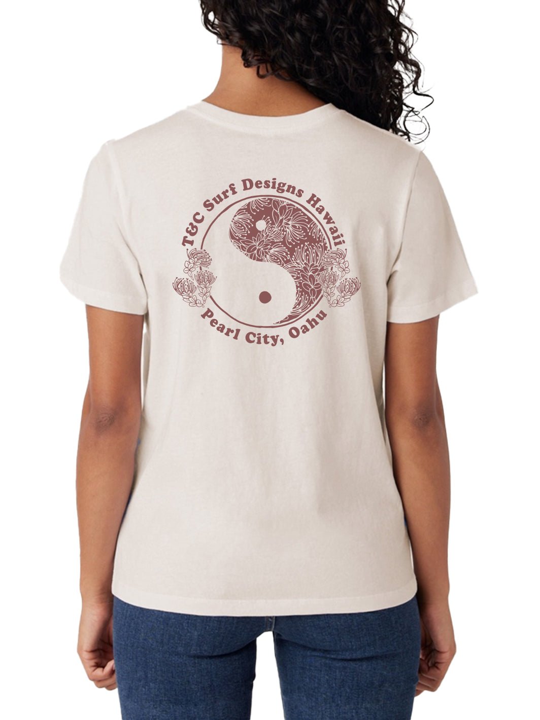 T&C Surf Designs Ohia Outline Classic Tee, Vintage White / XS