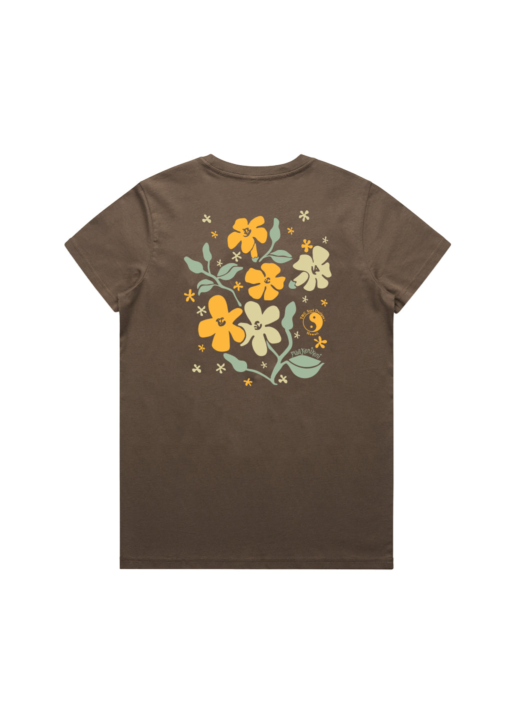 T&C Surf Designs Puakenikeni Blossom Maple Tee, Walnut / XS