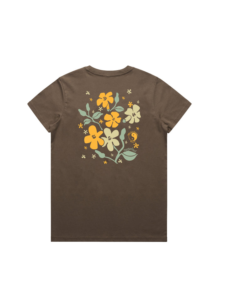 T&C Surf Designs Puakenikeni Blossom Maple Tee, Walnut / XS