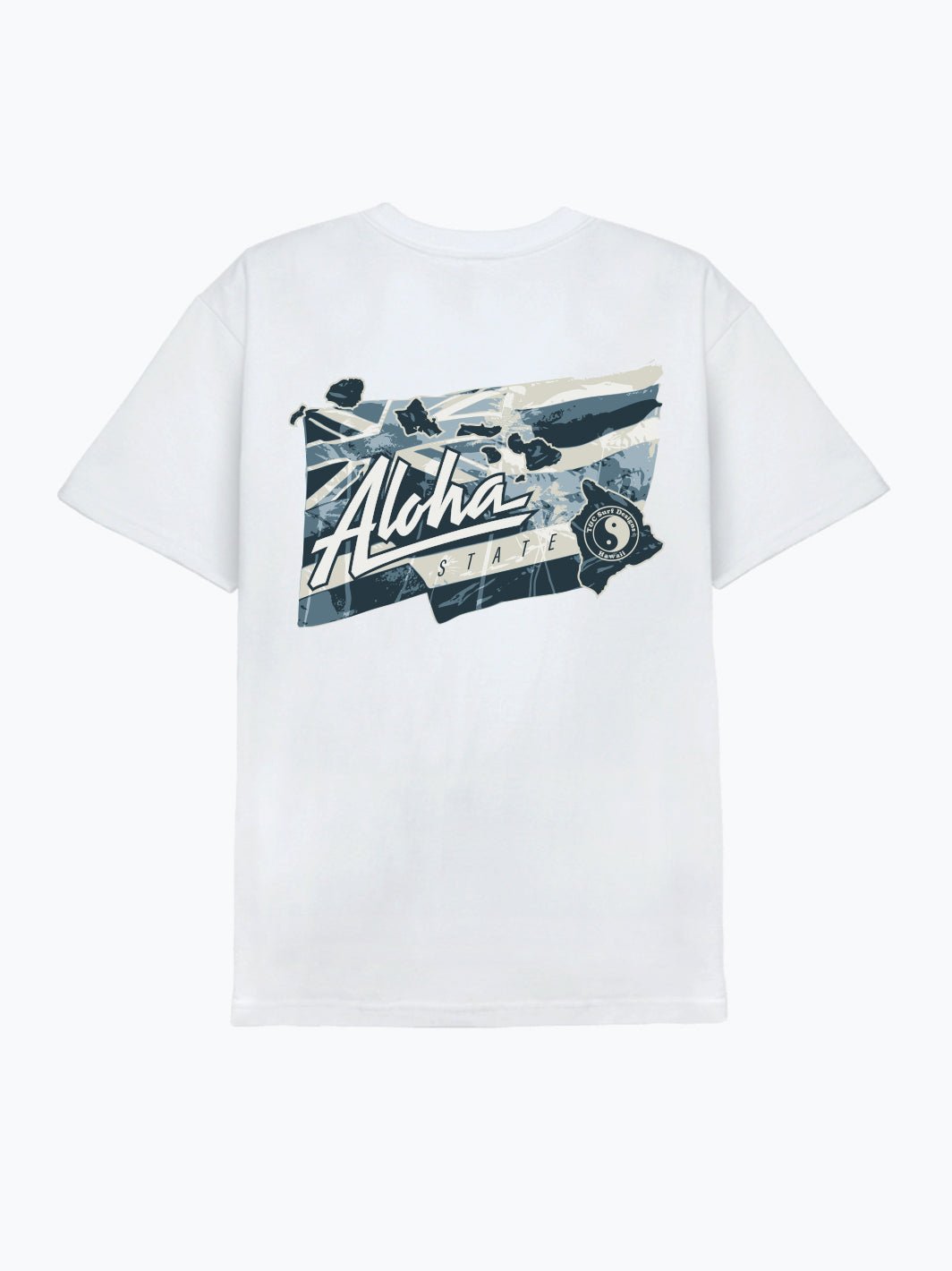 T&C Surf Designs Aloha State Flag Tee, White / S