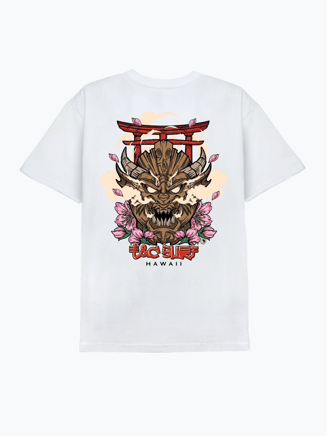 T&C Surf Designs Tiki Dragon Tee, White / S