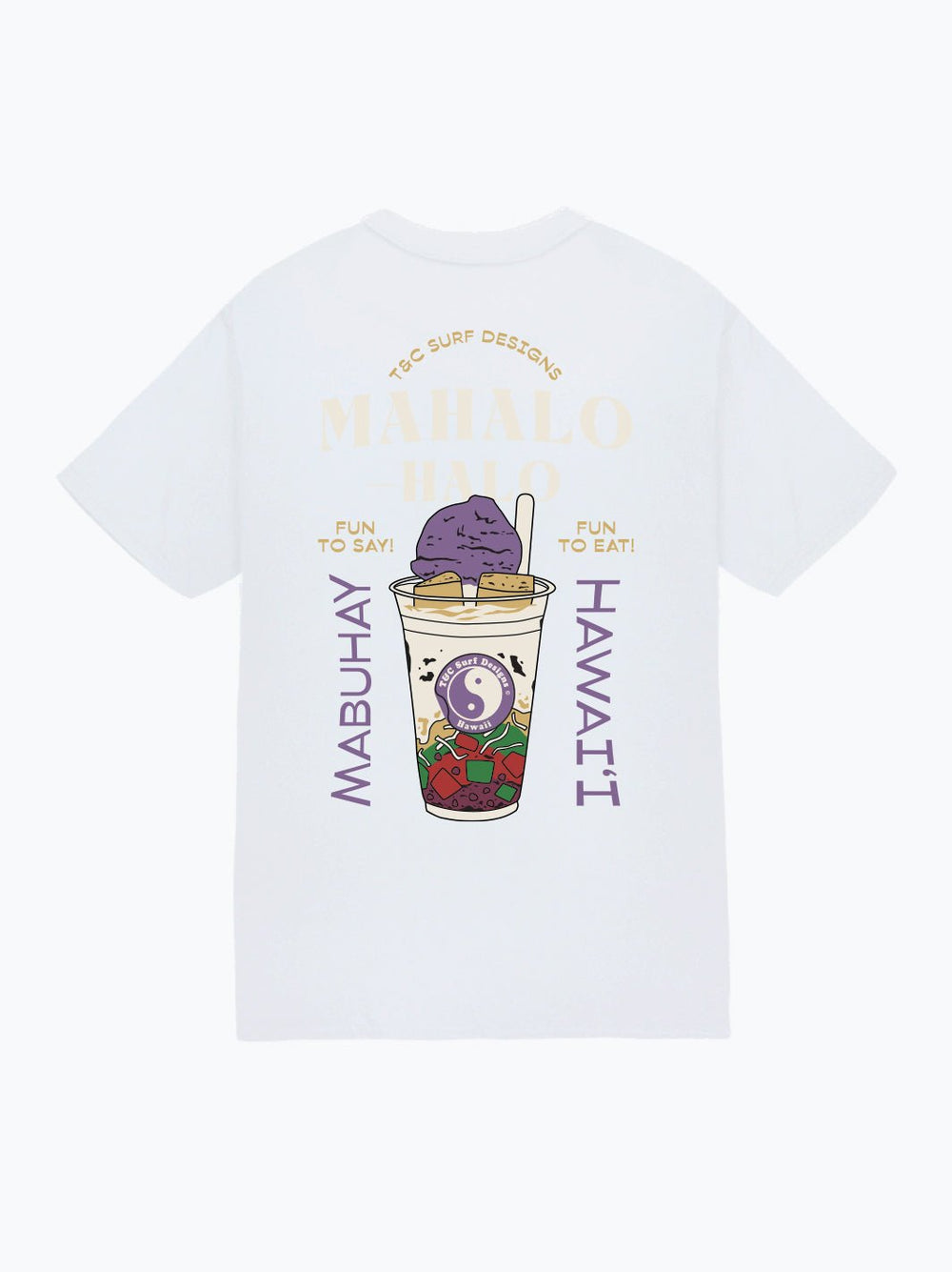 T&C Surf Designs Mahalohalo Jersey Tee, White / S