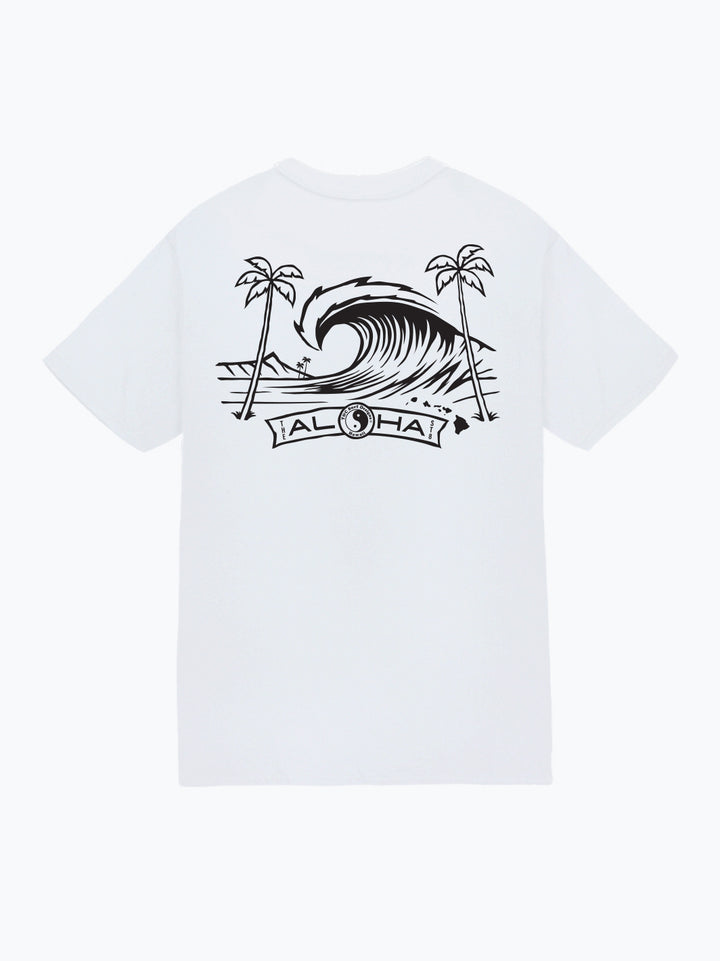 T&C Surf Designs Ink Diamond Head Wave Jersey Tee, White / S