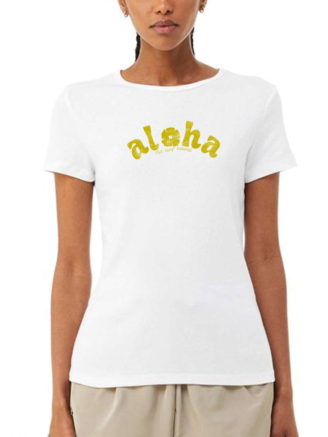 T&C Surf Designs T&C Surf Aloha Hina Rib Tee, S / White